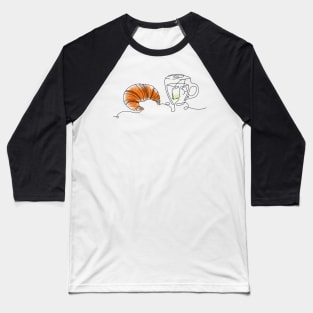 Croissant and Tea Baseball T-Shirt